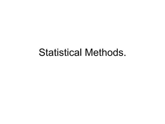 Statistical Methods