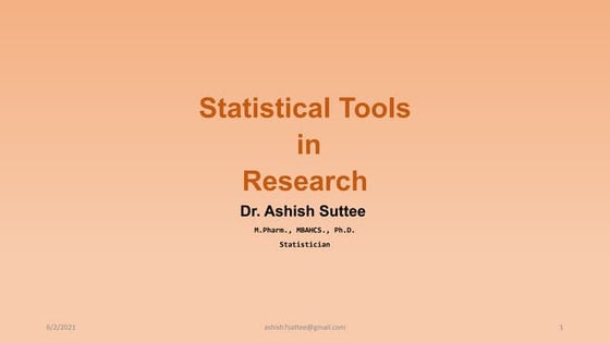 Statistical tools in research 1