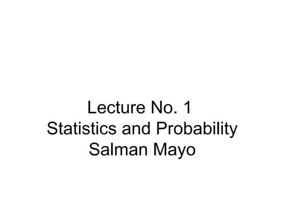 Statistics and probability   