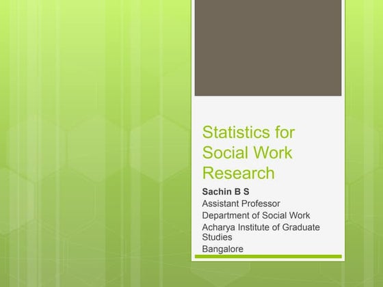 Statistics for social work research