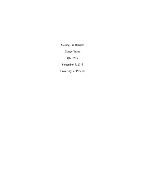 Statistics in business paper