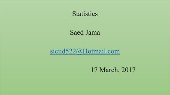 Statistics 1