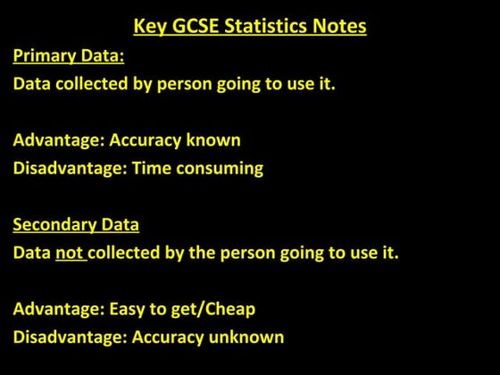 Statistics Notes