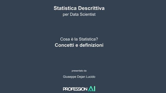 Corso di Statistica Inferenziale per Data Scientist