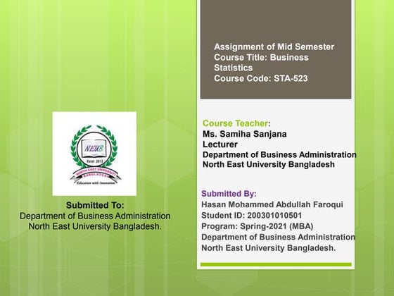 Application of Statistics in Business