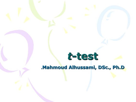 T test statistics