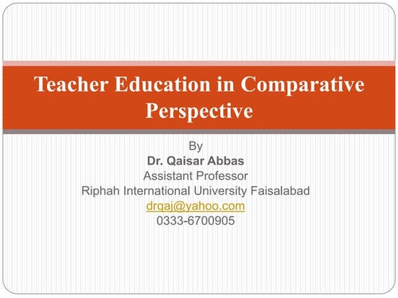 Teacher education