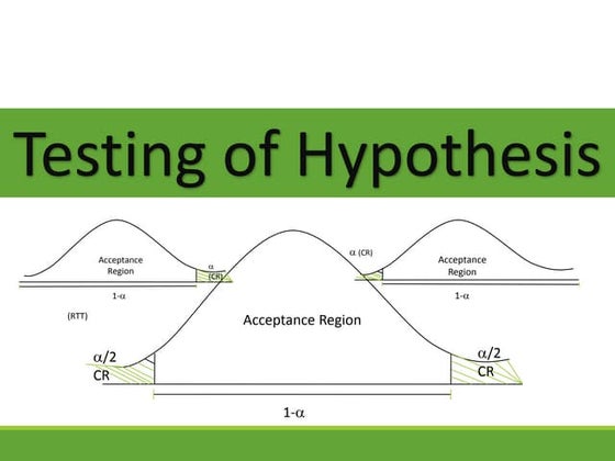 Testing of hypotheses