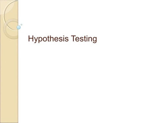 Testing of hypothesis