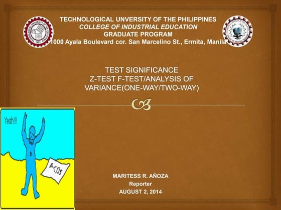 parametric test of difference z test f test one-way_two-way_anova 