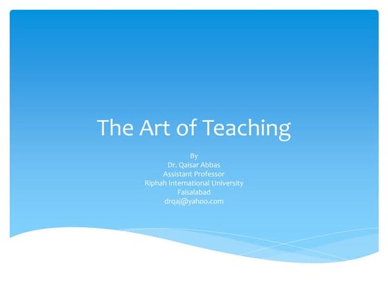 The art of teaching