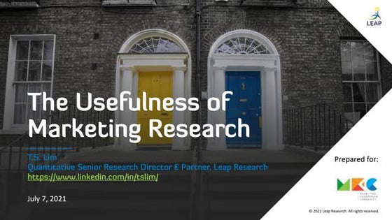 The Usefulness of Marketing Research