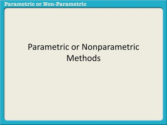 Tutorial   parametric v. non-parametric