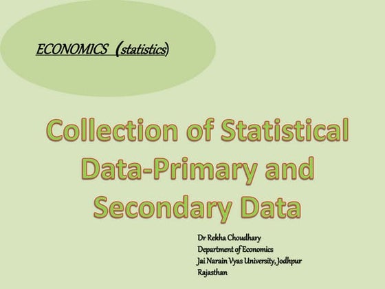 Primary and Secondary Data