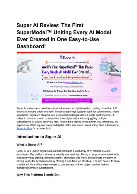 Super AI Review: The First SuperModel™ Uniting Every AI Model Ever Created in...