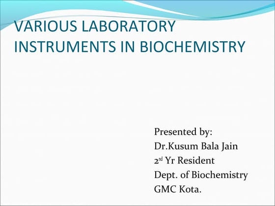 Various biochemistry lab instruments