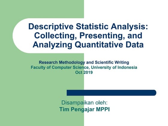 Descriptive Statistics Analysis - Week 6