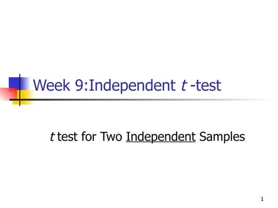 T Test For Two Independent Samples