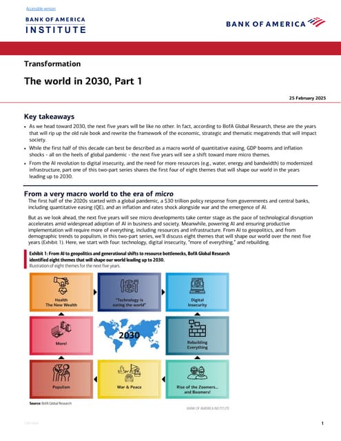 Bank of America : World View for 2030-part-1