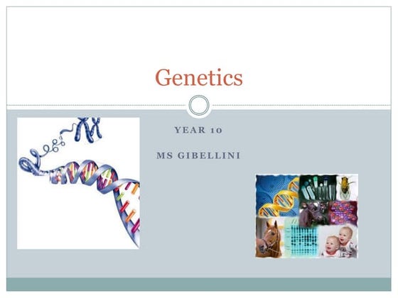 Genetics and Evolution Year 10 